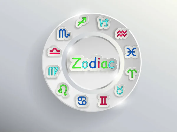 Eläinradan merkit. Zodiac ympyrä . — vektorikuva