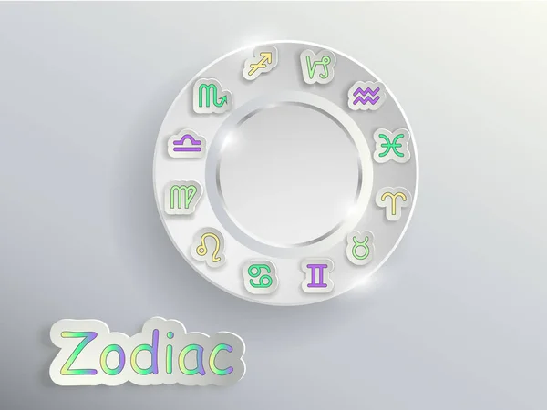 Signos del zodíaco. Círculo del zodíaco . — Vector de stock