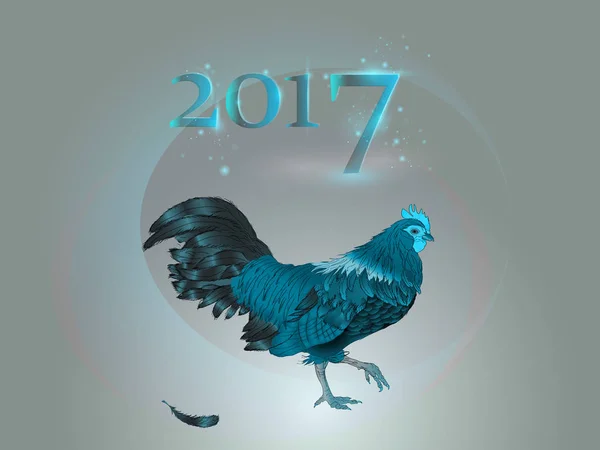Čínský kalendář. Rok kohouta. 2017. — Stockový vektor