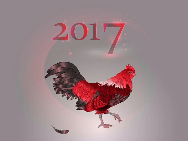 Čínský kalendář. Rok kohouta. 2017. — Stockový vektor