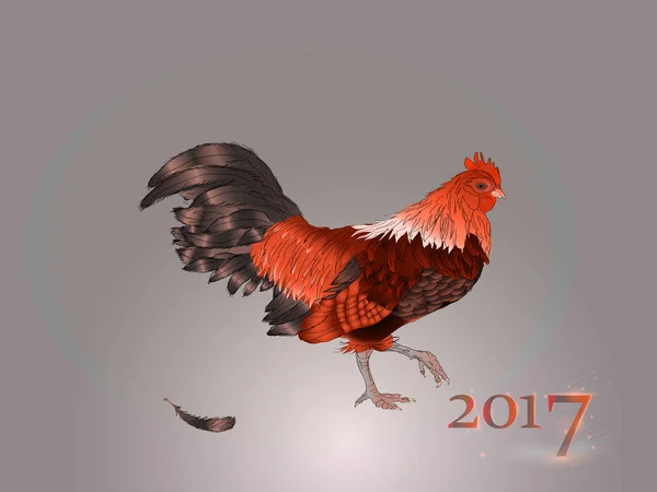 Chinese kalender. Jaar van de Haan. 2017. — Stockvector