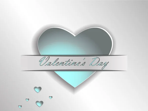3D kağıt kalp gri bir arka plan üzerinde. Kartpostal Sevgililer günü. — Stok Vektör