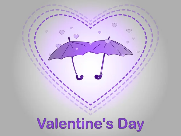 Día de San Valentín. Una lluvia de corazón . — Vector de stock