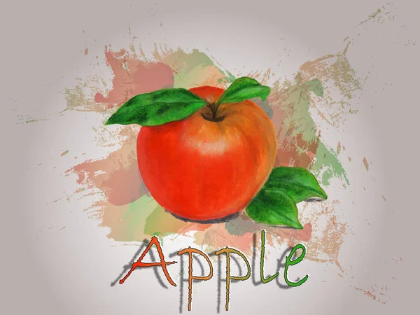 Apple aquarel vectorillustratie voedsel. — Stockvector