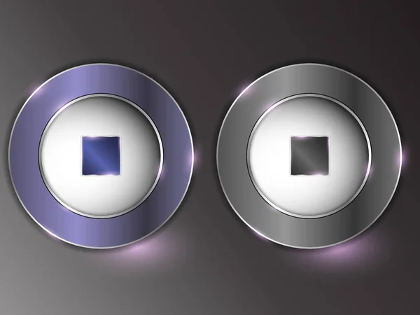 gri arka plan üzerinde 3D gümüş düğmeye