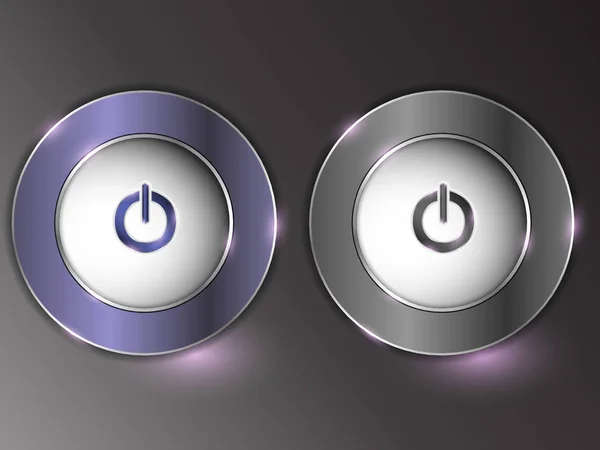 gri arka plan üzerinde 3D gümüş düğmeye