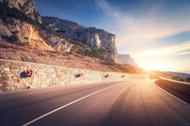 Asphalt road. Colorful landscape with beautiful mountain road 