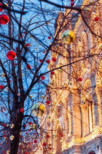 Decorações de Natal na Praça Vermelha, Moscou, Rússia — Fotografia de Stock