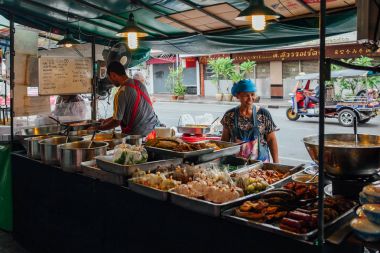 Sokak gıda durak Bangkok, Tayland