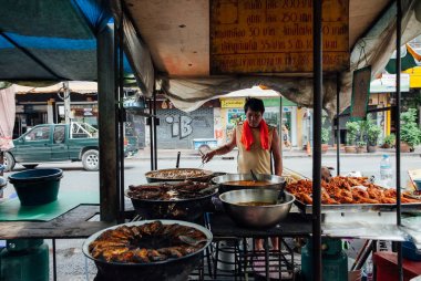 Sokak gıda durak Bangkok, Tayland