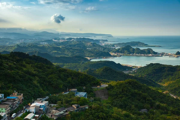 Sonnenuntergang Blick Auf Die Küste Taiwans Vom Dorf Jiufen Taipeh — Stockfoto