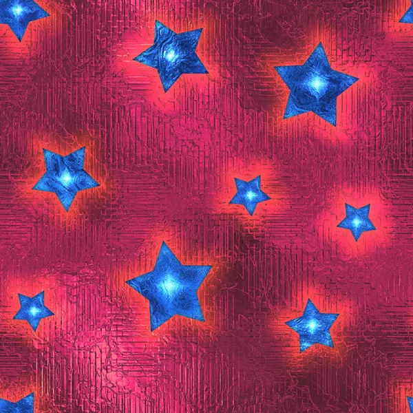 Nahtlose und kachelbare blaue Sterne rosa Folie funkelnden Urlaubshintergrund. Stockbild