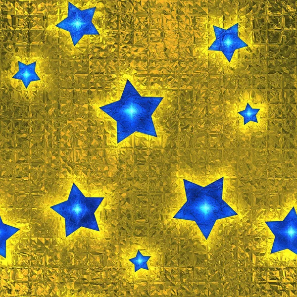 Бесшовные и Tileable Blue Stars Gold Foil Искрящийся праздник фон . — стоковое фото