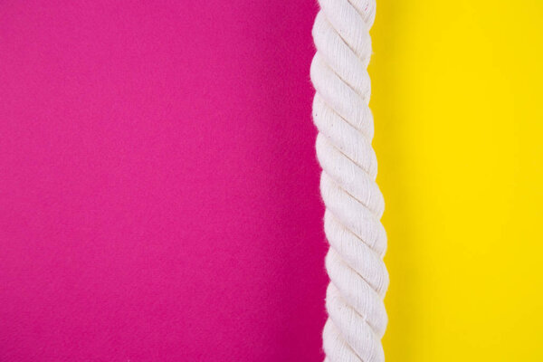 Sea rope on colored backgrounds with negative space. Summer back