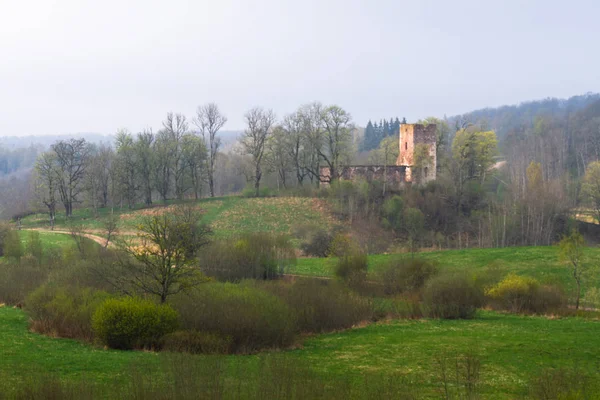 Alte Verlassene Burg Auf Dem Berg — Stockfoto
