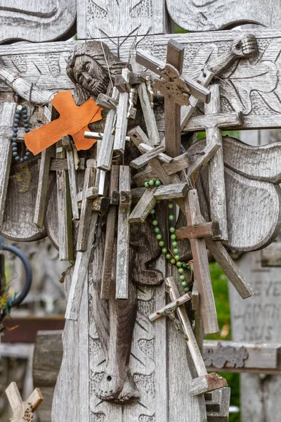 Cementerio Cristiano Antiguo Con Muchas Cruces — Foto de Stock