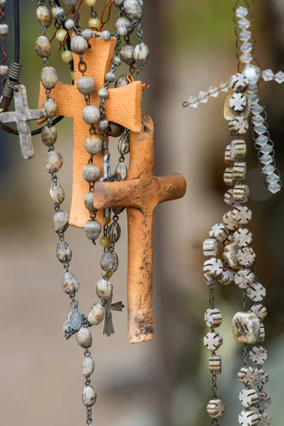 Старе Християнське Кладовище Багатьма Хрестами — стокове фото