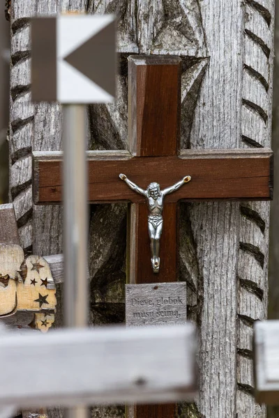 Cementerio Cristiano Antiguo Con Muchas Cruces — Foto de Stock