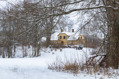 Kışın köy evinde.