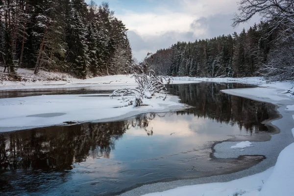 Winter River Snow Ice — Stock Photo, Image