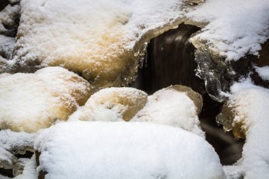 Kış mevsiminde buzlu şelale