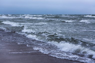 Büyük dalgalı deniz kıyısı