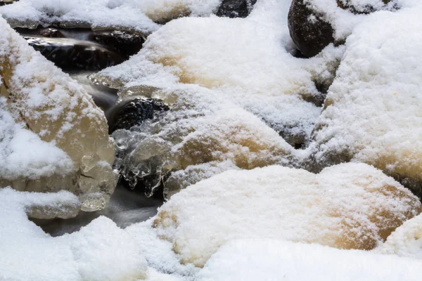 Waterfall with ice at winter season