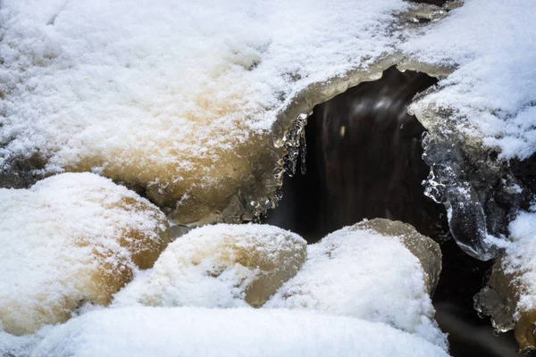 Cataratas Con Hielo Temporada Invernal — Foto de Stock