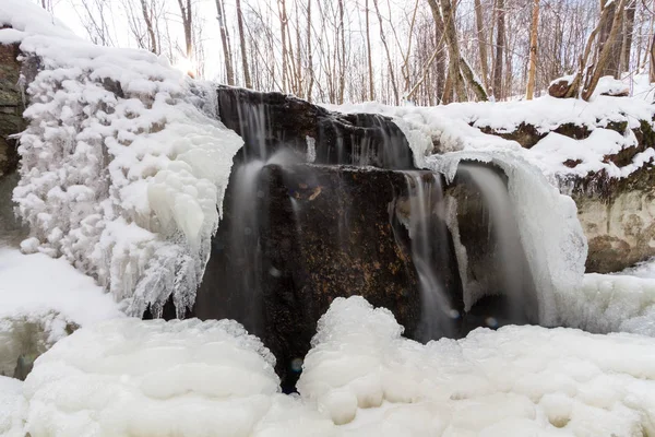 Waterfall with ice at winter season