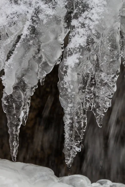 Cachoeira Com Gelo Temporada Inverno — Fotografia de Stock