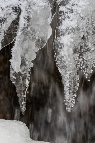 Cachoeira Com Gelo Temporada Inverno — Fotografia de Stock