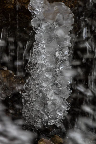 Waterfall with ice at winter season