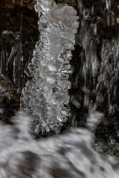 Водоспад Льодом Зимовий Сезон — стокове фото