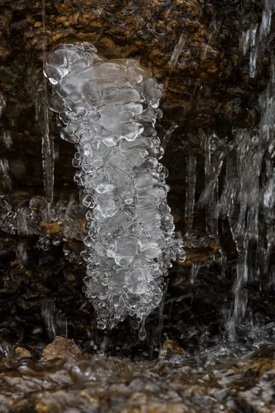 Cachoeira Com Gelo Temporada Inverno — Fotografia de Stock