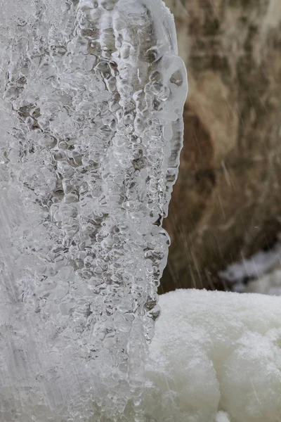 Chute Eau Avec Glace Hiver — Photo