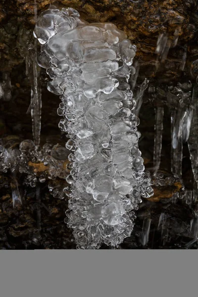 Водопад Льдом Зимний Сезон — стоковое фото