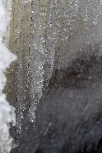 Cataratas Con Hielo Temporada Invernal —  Fotos de Stock