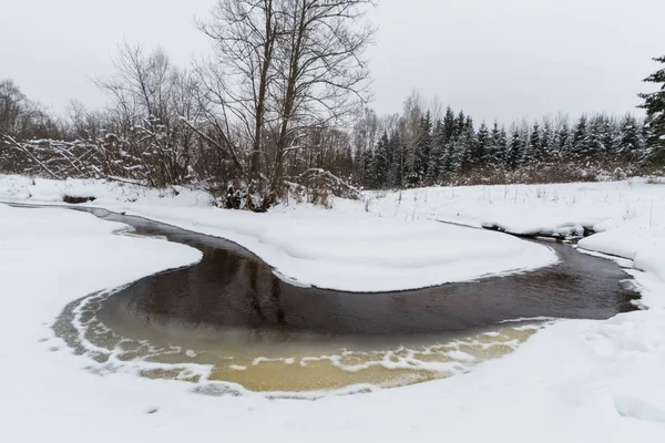 Paysage Hivernal Enneigé Des Rivières Des Forêts — Photo