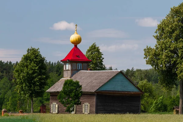 Chiesa Ortodossa Legno Prato Verde — Foto Stock