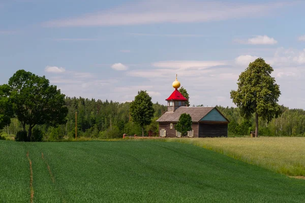 Церковь Вуден Зеленом Ковре — стоковое фото