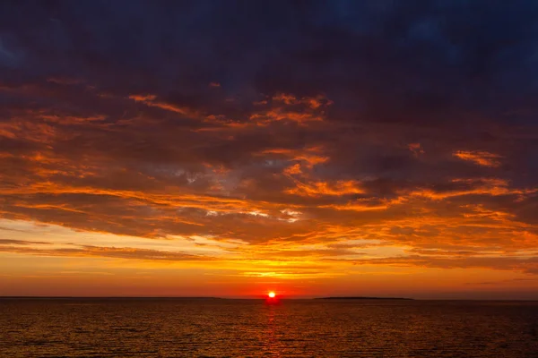 Pemandangan Laut Pada Waktu Matahari Terbenam — Stok Foto