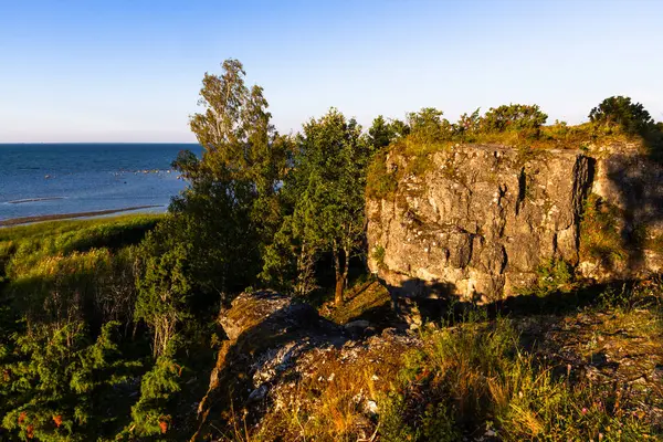 Prachtige Zeekust Overdag — Stockfoto