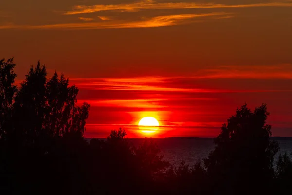 Piękny Krajobraz Zachodzie Słońca — Zdjęcie stockowe