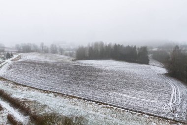 Kış parkında yol.