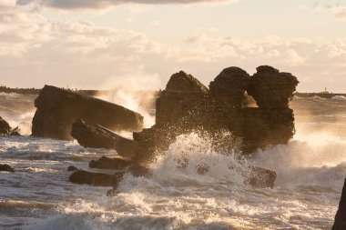 Baltık deniz kıyılarında dalgalar
