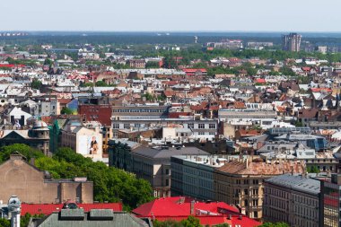 Modern Avrupa kentinin havadan görünüşü