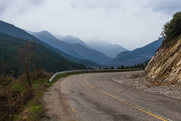 Estradas Nas Montanhas Gregas — Fotografia de Stock