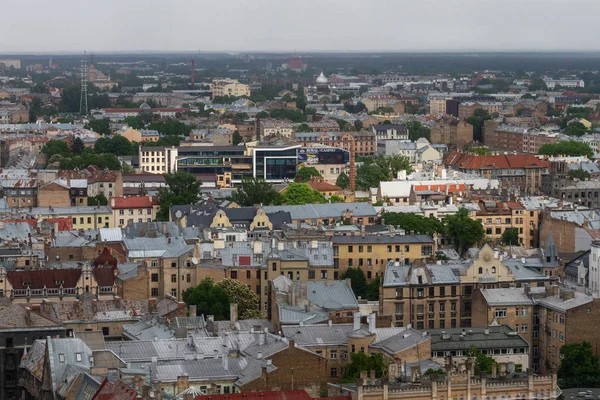 Aerial View Modern European City — 스톡 사진