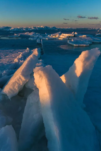 Costa Mar Con Hielo Temporada Invierno — Foto de Stock