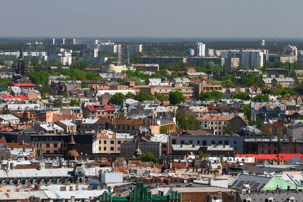 Aerial View Modern European City — 스톡 사진